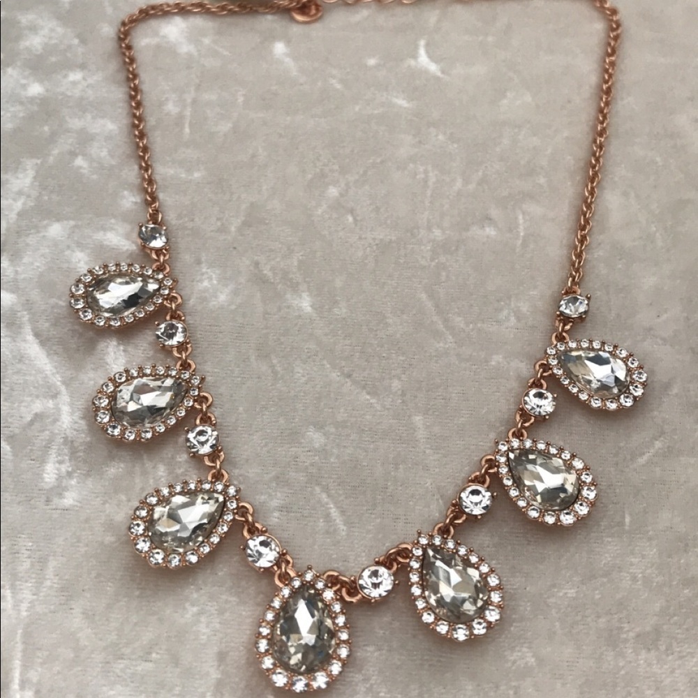 Crystal like gold like hardware fancy elegant Necklace